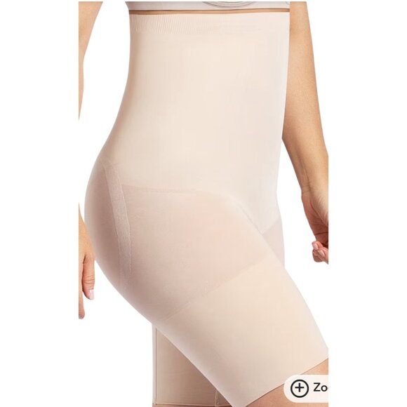 Curveez® Comfort Evolution High Waist Thigh Slimmer Gloss Nude Sz MED CUR32609 - Picture 2 of 8